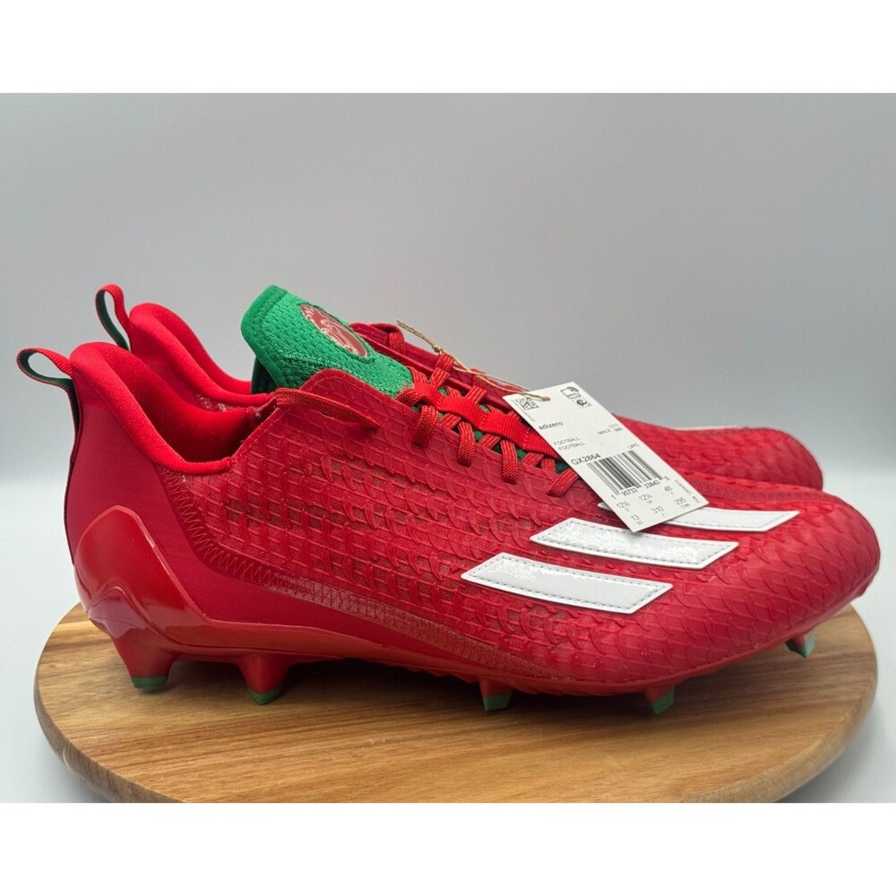 ADIDAS Adizero Football Cleats Men's Size 13 'Sriracha' Red Green GX2864 NWT!